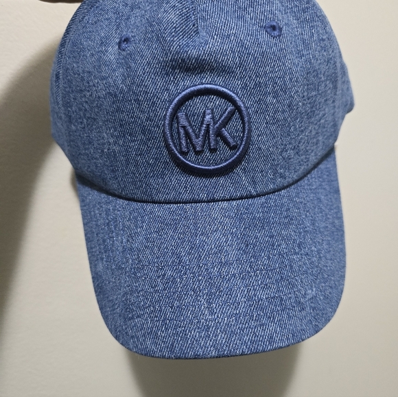 Michael Kors Denim MK Logo Baseball Cap in Blue